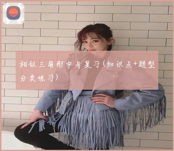 相似三角形中考复习(知识点+题型分类练习)